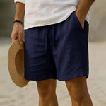 Men's Elastic Waist Shorts in Navy Blue