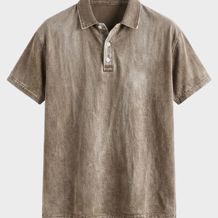 Men's Washed Polo Shirt | Vintage Garment-Dyed Cotton Polo