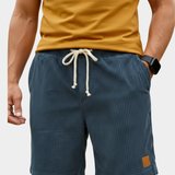Men's Elastic Waist Shorts in Navy Blue