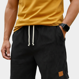 Men's Elastic Waist Shorts in Black