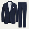 Navy Blue Linen Men's Two-Piece Suit