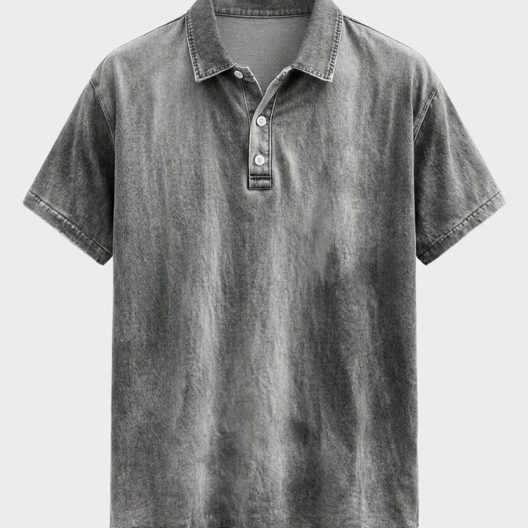 Men's Washed Polo Shirt | Vintage Garment-Dyed Cotton Polo