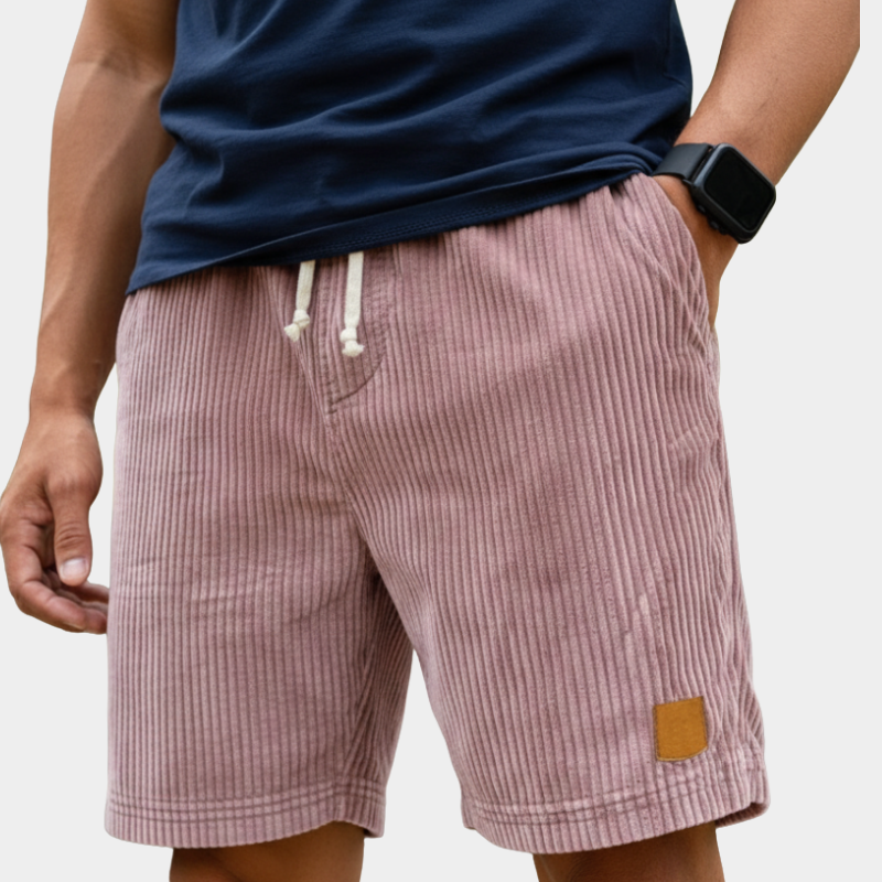 Men's Elastic Waist Shorts in Pink
