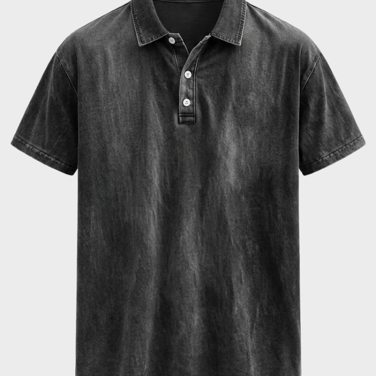 Men's Washed Polo Shirt | Vintage Garment-Dyed Cotton Polo