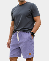 Men's Elastic Waist Shorts in Purple