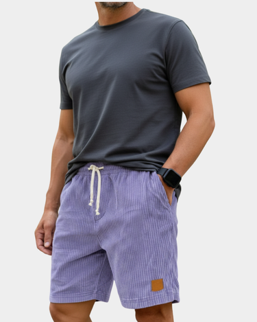 Men's Elastic Waist Shorts in Purple