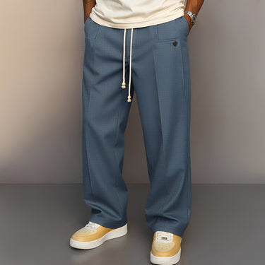 Herren Gerade Hose mit Kordelzug | Lässige Bequeme Freizeithose