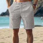 Grey linen summer shorts