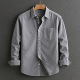Men's Long Sleeve Button-Down Shirt in Gray