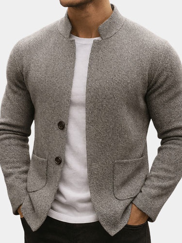 Herren Strickweste mit Stehkragen | Elegante Ärmellose Feinstrick-Weste