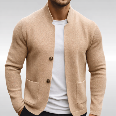 Herren Strickweste mit Stehkragen | Elegante Ärmellose Feinstrick-Weste