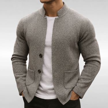 Herren Strickweste mit Stehkragen | Elegante Ärmellose Feinstrick-Weste