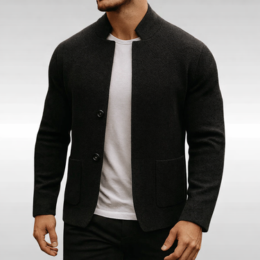 Herren Strickweste mit Stehkragen | Elegante Ärmellose Feinstrick-Weste