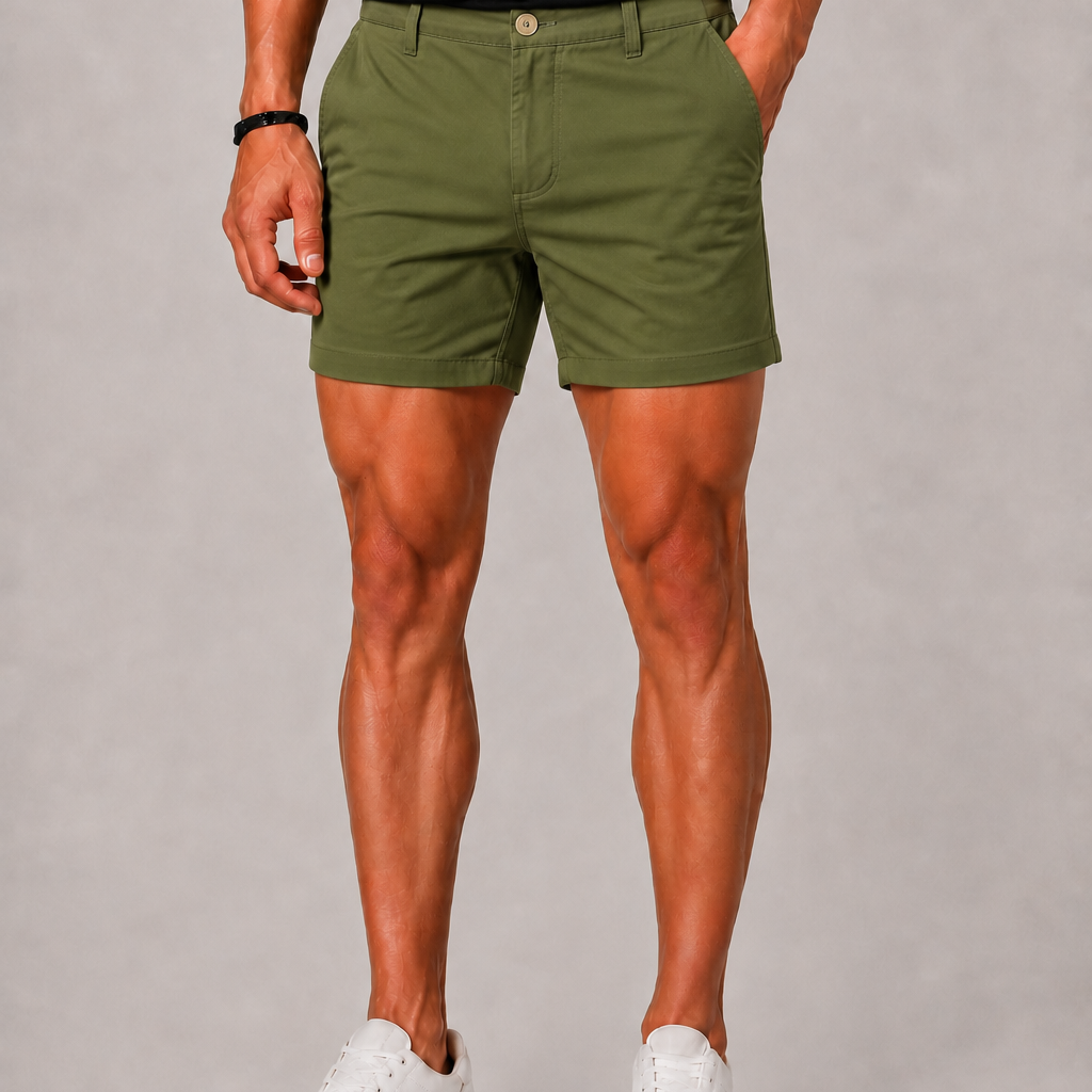 Chino-Shorts Herren | Gerader Schnitt, Sommer