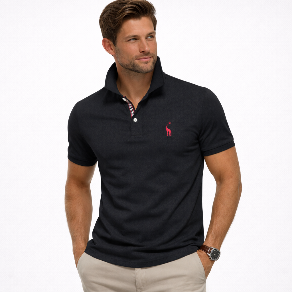 Black summer polo shirt