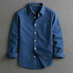 Men's Long Sleeve Button-Down Shirt in Blue