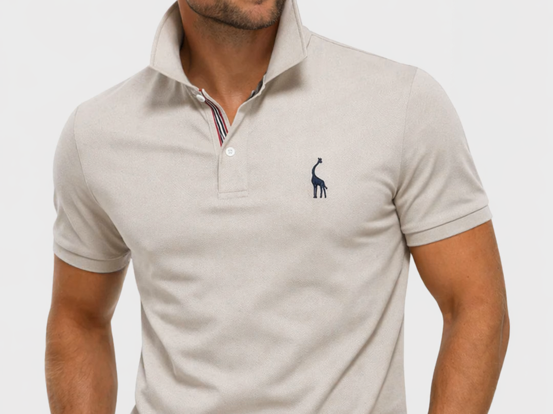Khaki summer polo shirt