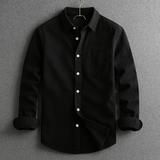 Men's Long Sleeve Button-Down Shirt in Black