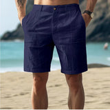 Men's Linen Shorts in Blue
