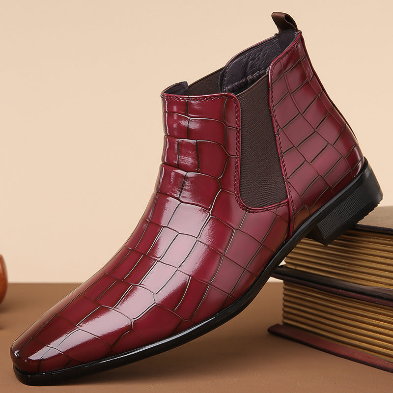 Elegant Chelsea Ankle Boots | Crocodile Texture with Slip-On Design | Stylish Footwear for Versatile Outfits 5
