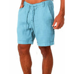 Men's Linen Shorts in Blue