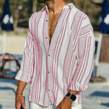 Pink striped linen shirt