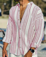 Pink striped linen shirt