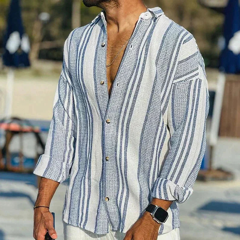 Blue striped linen shirt