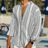 Black striped linen shirt