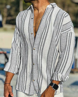 Black striped linen shirt