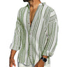 Green striped linen shirt