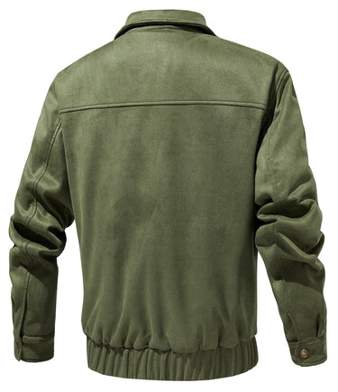 Grüne Herren Jacke mit Teddyfutter und Reißverschluss 3