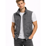 Grey outdoor zip vest
