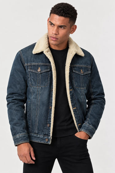 Herren Denimjacke mit Fleecefutter 1