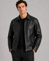 Herren Leder-Fliegerjacke mit Reißverschluss 6