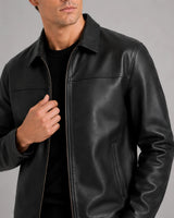 Herren Leder-Fliegerjacke mit Reißverschluss 8