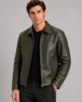 Herren Leder-Fliegerjacke mit Reißverschluss 9