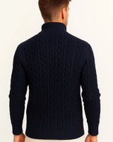 Herren Strickpullover mit Zopfmuster und Reißverschluss am Kragen für Frühling 4