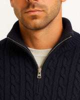 Herren Strickpullover mit Zopfmuster und Reißverschluss am Kragen für Frühling 6