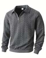 Herren Zopfmuster Pullover mit Reißverschlusskragen 10