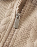 Herren Zopfmuster Pullover mit Reißverschlusskragen 2