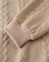 Herren Zopfmuster Pullover mit Reißverschlusskragen 3