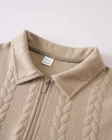 Herren Zopfmuster Pullover mit Reißverschlusskragen 4