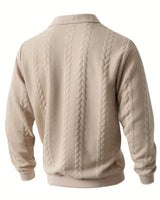 Herren Zopfmuster Pullover mit Reißverschlusskragen 5