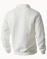 Herren Zopfmuster Pullover mit Reißverschlusskragen 7