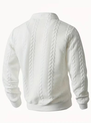 Herren Zopfmuster Pullover mit Reißverschlusskragen 7