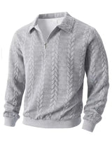 Herren Zopfmuster Pullover mit Reißverschlusskragen 9