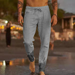 Grey wide-leg summer pants