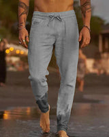 Grey wide-leg summer pants