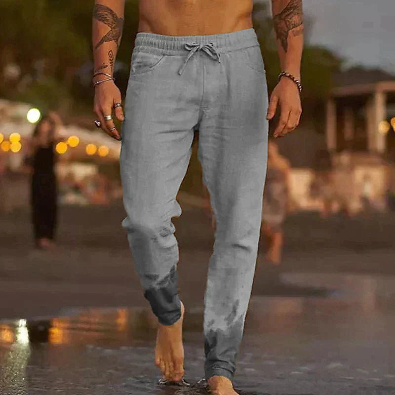 Grey wide-leg summer pants